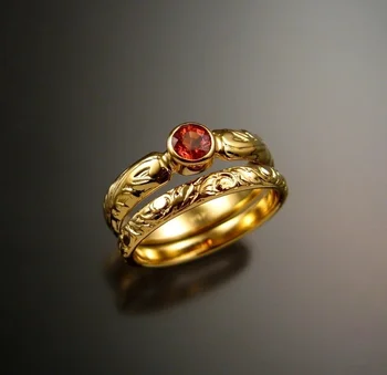 Paprastas Aukso Vestuvinį Žiedą, Dviejų dalių Žiedas Europos ir Amerikos Mados Mados Inkrustacijos Cirkonis Pora Vestuvių Žiedas Papuošalai