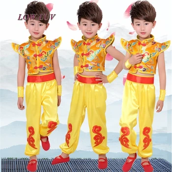 Children 's veiklos kostiumai Kinijos vėjo kovos menų naudingumo drabužių darželio būgnai šokių suknelė