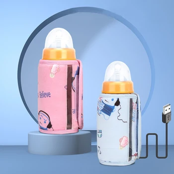 USB Kūdikių Buteliukas Šilčiau Nešiojamų Pieno Kelionės Puodelis Šilčiau Šildytuvas Kūdikiams Maitinti Butelį, Maišelį Saugojimui Cove silpnos Srovės Saugos Šildymas