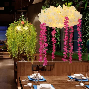 žalieji augalai, gėlės, šviestuvai, Interneto kavinės, restoranai, kavinės, restoranai, dekoratyvinis LED augalų žibintai