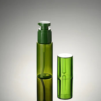 50ml green PET butelis plastikinis buteliukas su siurblio naudojamas serumas/kremas/emulsija/fondas pakavimo , kosmetikos pakuotės