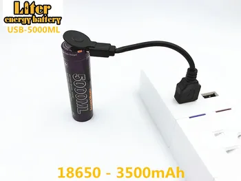 Nešiojamas baterija 4PCS Litro energijos baterija, USB 5000ML Li-ion Rechargebale baterija USB 18650 3500mAh 3.7 V, Li-ion baterija + USB laidas