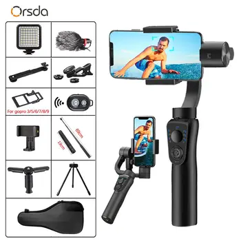 Orsda S5B 3-ašis gimbal stabilizatorius Gopro kameros stabilizatorius shandheld selfie stick Trikojo išmaniojo telefono 