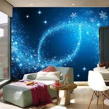 Custom 3D freskomis,3D žvaigždžių nakties danguje lubų freskomis papel de parede,viešbučio ktv gyvenamasis kambarys su sofa-lova, TV miegamojo sienos tapetai