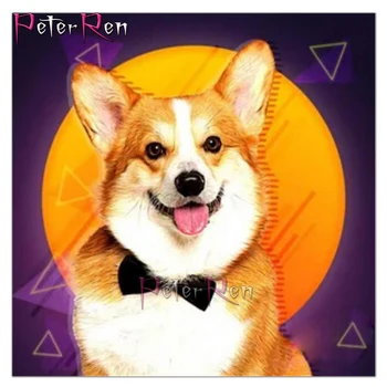 Deimantai Siuvinėjimo Šuo dėvėti apykaklę pagal mėnulio Visą deimantų Tapybos 5D kalnų krištolas mozaikos Dervos Kryželiu Namų Dekoro