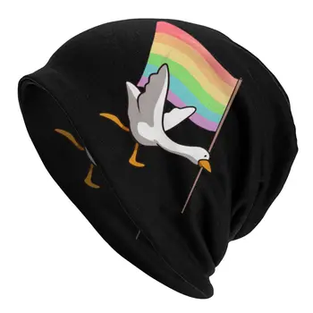 Gaymer Žąsų variklio Dangčio Skrybėlę Untitled Žąsų Žaidimas LGBT Pride Megzti Skrybėlę Skullies Beanies Skrybėlę Moterų Suaugusiųjų Pavasario Šiltas Dvejopo naudojimo Kepurės