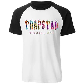 Trapstar Londono Tamsiai Mėlyna Brand T-Marškinėliai Vyrams Mados Trumpas Rankovės Prarasti Negabaritinių Viršūnes Raglan Medvilnės Marškinėlius Sporto