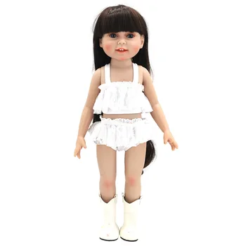 18 colių Mergaičių lėlės drabužiai Balti nėriniai maudymosi kostiumą, maudymosi kostiumėliai, Amerikos lėlės sijonas naujagimiui žaislai tinkami 43 cm Kūdikių lėlės c936