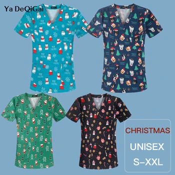 Vyrų Mados Spausdinti Stomatologas Slaugos Vienodas Šveitimas Viršuje Vaistininkui Klinika Kalėdų spausdinti Darbo Chirurgijos Suknelė trumpomis Rankovėmis T-Shirt