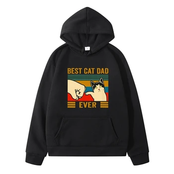 Geriausias Kačių Tėtis Kada nors Spausdinti Vyrų Hoodie Rudenį Hip-Hop Palaidinukė Vyrų Megztinis Streetwear Hoodie Vyrų Japonijos Vyrų Hoodie
