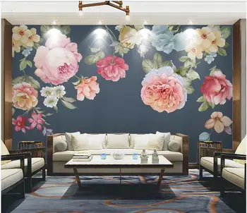 WDBH Pasirinktinius nuotraukų 3d tapetai Kinijos šiuolaikinės ranka-dažytos gėlės ir paukščiai namų dekoro 3d sienos freskos tapetai už kambarį