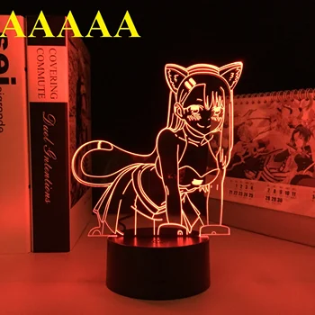 Kalėdų Nagatoro 3D Lempos Nereikia Žaislas su Manimi Praleisti Nagatoro Anime LED Šviesa už Kambario Dekoro RGB Spalva Keičiasi Naktį Žibintai Dovana