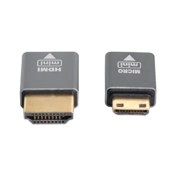 2vnt/komplektas 4K@60hz Suderinama Micro HDMI moterį, Mini Male & HDMI 1.4 Male Adapter