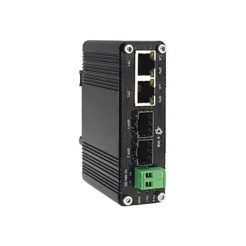 Mini Pramoninės 2 Gigabit Prievadai Žiniasklaidos Converte,Ethernet, kad SFP Pluošto Konverteris Pluošto Ethernet Jungiklis su 2 RJ45 ir 2 SFP