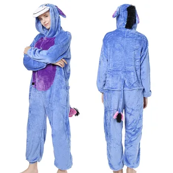Suaugusieji Kigurumi Donkey Pižama Rinkiniai Sleepwear Pyjama Gyvūnų Cosplay Kostiumas Moterims Žiemos Drabužių Mielas Gyvūnų Žiemos Kostiumas
