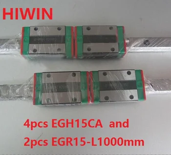 2vnt 100% originalus Hiwin linijinės vadovas geležinkelių EGR15 -L 1000mm + 4pcs EGH15CA linijinis blokas CNC router