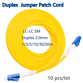 10vnt/Pak LC/UPC-LC/UPC Singlemode SM Dumplex Pluošto Optiniai Jumper Fiber Optic Patch Cord 1m/3m/5m/10m/30m/50m Nemokamas pristatymas