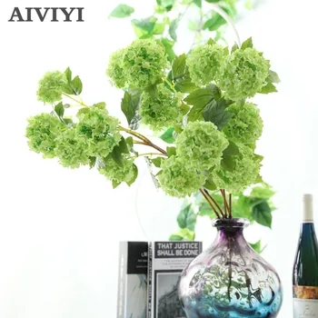 Užsienio prekybos puikių produktų, 1Bunch 3 vadovai putinas hydrangea puokštė dirbtinės gėlės 