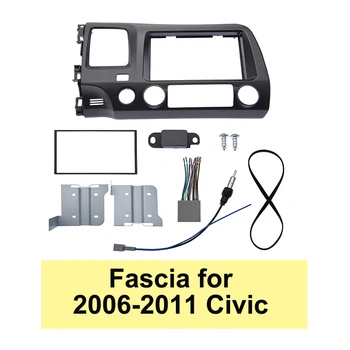 2 Din fascia 2006-2011 Civic Radijo DVD Stereo Tamsiai Atlas Pilkas Brūkšnys Mount Montavimas Apdaila Kit + ISO Laido Pajungti