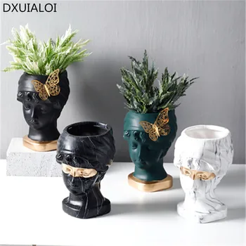 Vaza, kūrybinis dizainas, Europos Stiliaus Drugelis tapybos galvos, gėlių vazonas, namų dekoravimo reikmenys šiuolaikinės geriausia dovana
