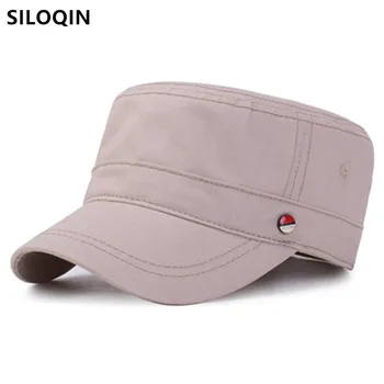 SILOQIN suaugusiųjų vyrų butas bžūp atsitiktinis sporto kepurės kariuomenės karinių skrybėlės rudens-žiemos vyrų kepurės snapback cap reguliuojamo dydžio tėtis skrybėlę