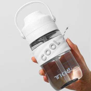 TKK Sandarus BPA Free Vandens Butelis su Šiaudų Taurės Mergaičių Lydintis Taurės Nešiojamų Vasaros Office Vandens Puodelis
