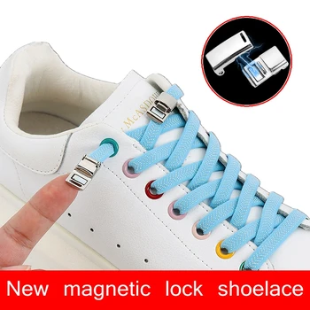 Naujas magnetinis užraktas sagtis batraištis mažas baltas batų nėrinių vaikų, suaugusiųjų elastinga batraiščių nemokamai kaklaraištis artefaktas priedai