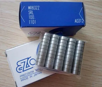 Originalus Japonijos EZO didelės spartos guolių MR83ZZ 3*8*3mm, R-830ZZ tikslumo miniatiūriniai rutuliniai guoliai 3x8x3 mm