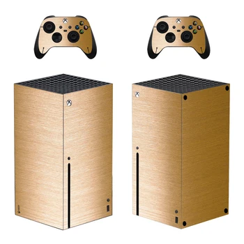 Aukso Metalo Stiliaus Xbox Serijos X Odos Lipdukas, skirtas Konsolės Ir 2 Kontroleriai Vinilo Decal Apsaugines Odos Stilius 1