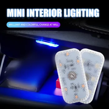 Magnetiniai Automobilių LED Touch Žibintai Belaidžio Interjero Šviesos Juostos USB Stogo Lubų Skaitymo Lempos 5v Durų Snukio Kamieno Saugojimo Dėžutė