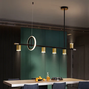 Šiuolaikinės paprastas ilgas stalas, valgomasis, baras lempos Skandinavijos minimalistinio šviesos prabanga interneto įžymybė restoranas lempos