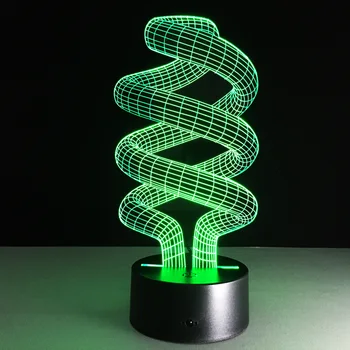 Geometrinis Abstractio 3D Lempos Skaidrus Akrilo Kūrybinės Lova lengvos Jungiklis Patalpų Šviesos diodų (LED) 7 Spalvų Kaita, Atmosfera Lempos