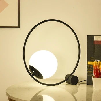 Modernus Stalo Lempos, Minimalistinio Apvalios Formos LED Stalo Lempa Ketaus Laikiklis Tyrimą, Stalo Lempos Lentelė Šviesos Skaitymui Miegamojo Puošimas