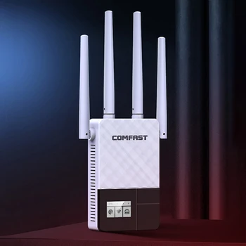 COMFAST 1200Mbps Dual Band WiFi Amplifer Interneto Signalo Stiprintuvas Belaidžio Kartotuvo WiFi Range Extender su 4 Didelis Pelnas Antenos