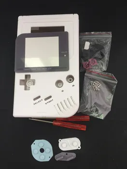 Baltos spalvos, Pilnas Komplektas klasikinis Būsto Shell Padengti Repairt Dalys Gameboy GB Žaidimų Konsolė GBO DMG GBP W/ Mygtukai Atsuktuvas