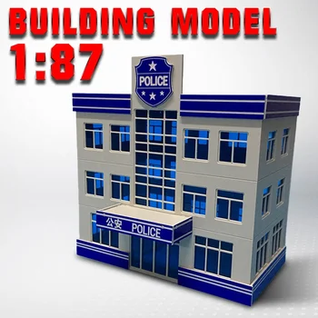 1:87 HO Masto Outland Policijos Biuro Staion Vyriausybės Pastato Morden Modelis