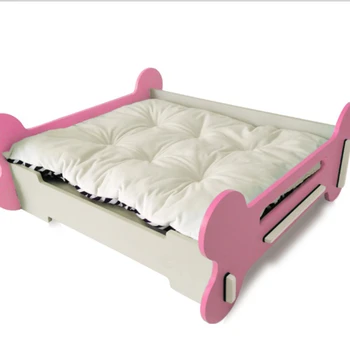 Naminių gyvūnėlių lovos šuo, katė kaulų medinė lova stilius