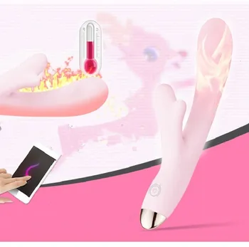 APP Nuotolinio Valdymo pultas AV lazdelė vibratorius Pažangios Šildymo Vibratorius Magic Wand mažas Vibratorius Moterims Sekso Žaislai Suaugusių porų
