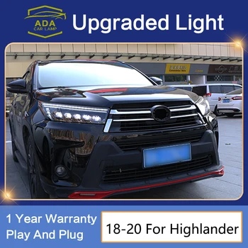 Toyota Highlander 2018 m.-IKI Žibintas Automobilio Aksesuaras Rūko Žibintai Dienos Veikia Šviesos Full LED Kluger Žibintai