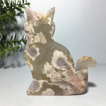 Natūralių Akmenų Ir Kristalų Fiower Agato, Katės Gydymo Geode Statula Statulėlės Gyvenimo Meditacija Wicca Ornments Vidaus Apdaila