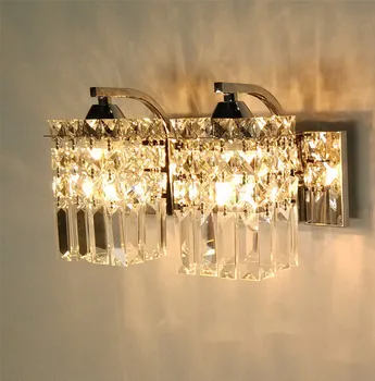 Aukštos kokybės Led K9 kristalų sienos veidrodis lempos šviesos Modernus miegamojo kristalų sieniniai šviestuvai apšvietimo patalpų sieniniai šviestuvai kavinė abajur