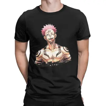 Džiudžiutsu Kaisen Sukuna anime marškinėliai vyrams 100% Medvilnės Atsitiktinis Marškinėliai Crewneck manga dovana Tees trumpomis Rankovėmis Viršūnes Suaugusiųjų