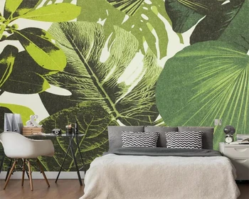 Beibehang Užsakymą tapetai tropinių miškų, žali lapai, švieži maži TV fono sienos kambarį miegamasis 3d tapetai