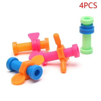4Pcs Varžtas Blockss Plastikiniai Žaislai Vaikams, Žaislai Susiuvimo Riešutai Išmontavimo Puzzle Brain Derinys Žaislai