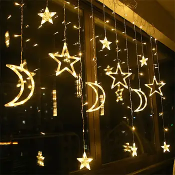3.5 M Žvaigždė String Žibintai LED Kalėdinė Girlianda Pasakų Užuolaidos, Šviesos, Lauko, Patalpų Per Kamera Da Letto Namuose Šalis Vestuvių Ramadanas