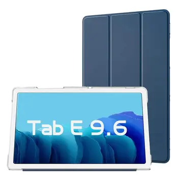 Tablet Case For Samsung Galaxy Tab E 9.6 2015 SM-T560 SM-T561 T560 T561 Trifold Stovi Magnetinio Smart Cover + Grūdintas Stiklas