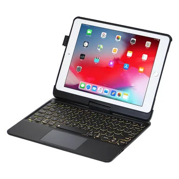 Arabų Išorės Sukasi klaviatūra su oda atveju stovas skirtas ipad 10.2/10.5/air3 10.5 tablet