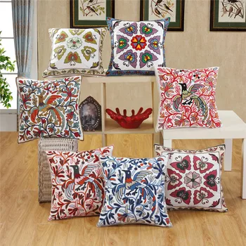 Laimė-elnias Dekoratyvinis siuvinėjimas sofos pagalvėlių mesti pagalvės 45cm*45cm be pildymo minkštu rankšluosčiu siuvinėtos gėlės
