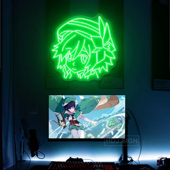 Genshin Ventenergio Neoninis Ženklas Užsakymą Anime Žaidimas Led Ženklai Sienų Dekoras, Miegamojo Parduotuvė, Žaidimų Kambarys, Interneto Kavinė, neono šviesos