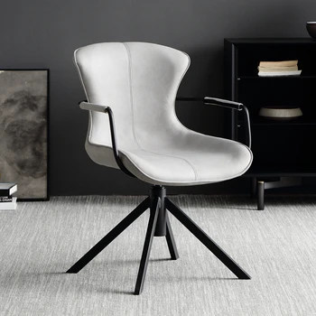 Italijos Minimalistinio Stiliaus Atgal Kėdė Modernių Paprastų Buitinių Valgomojo Kėdė Pritaikoma Laisvalaikio Kėdė Sukasi Baldai